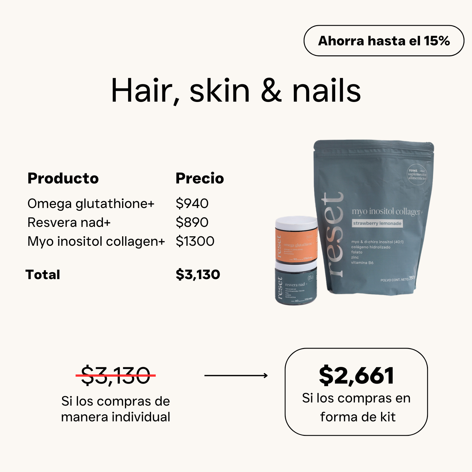 Hair, skin, &amp; nails kit